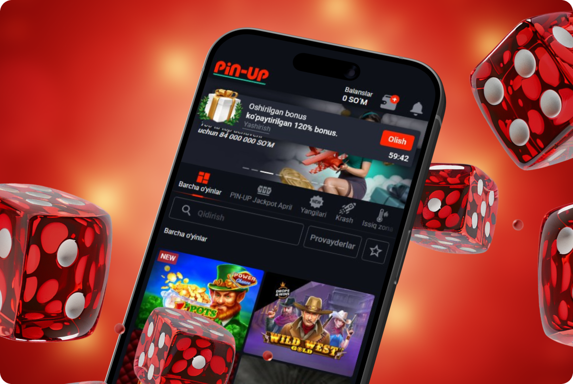 Pin-Up mobil ilovasi asosiy ekran